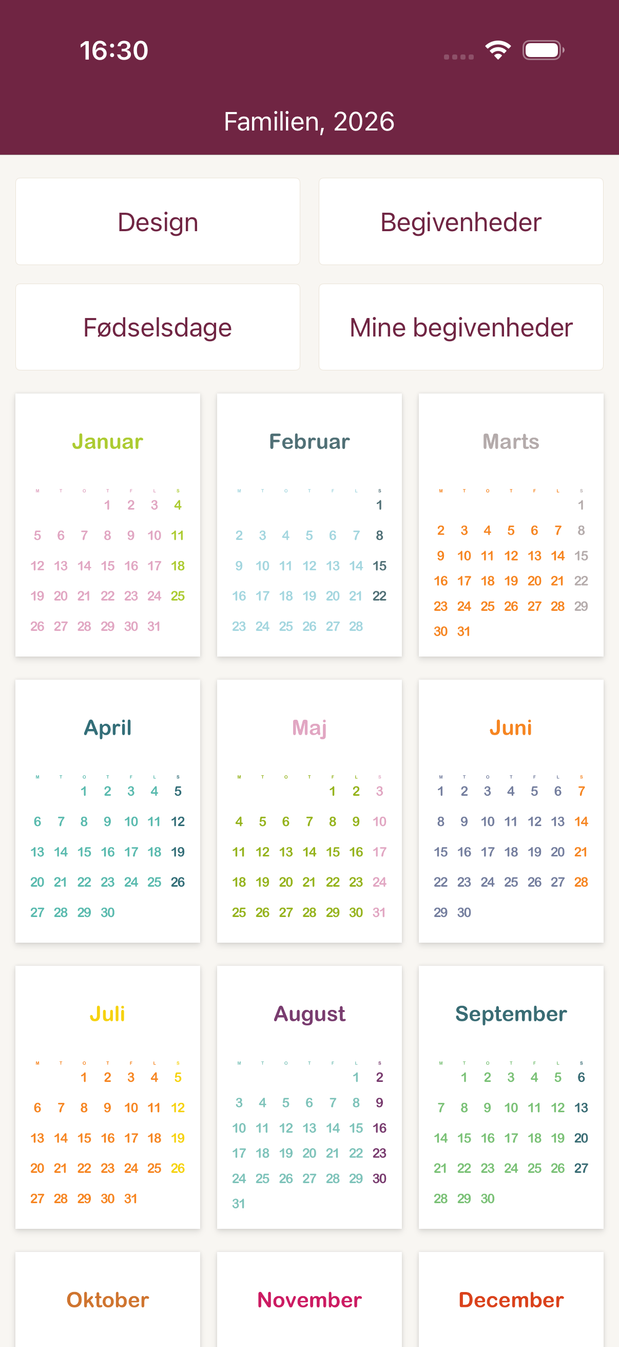 Calendarly app-skærmbillede