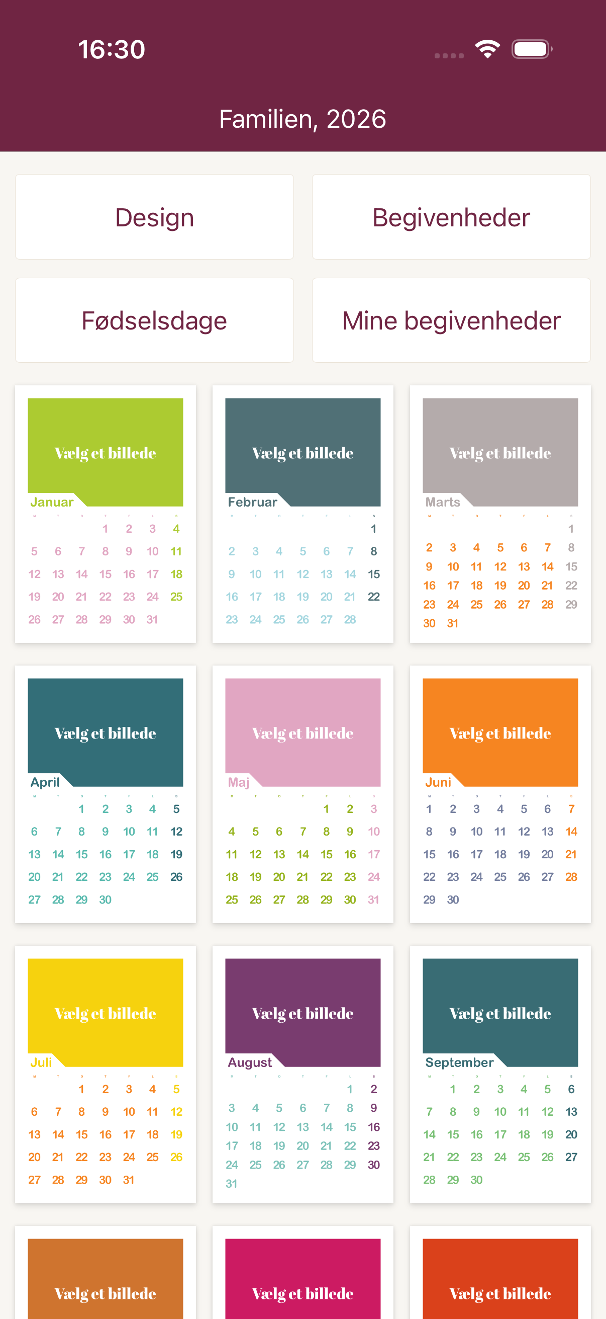 Calendarly app-skærmbillede