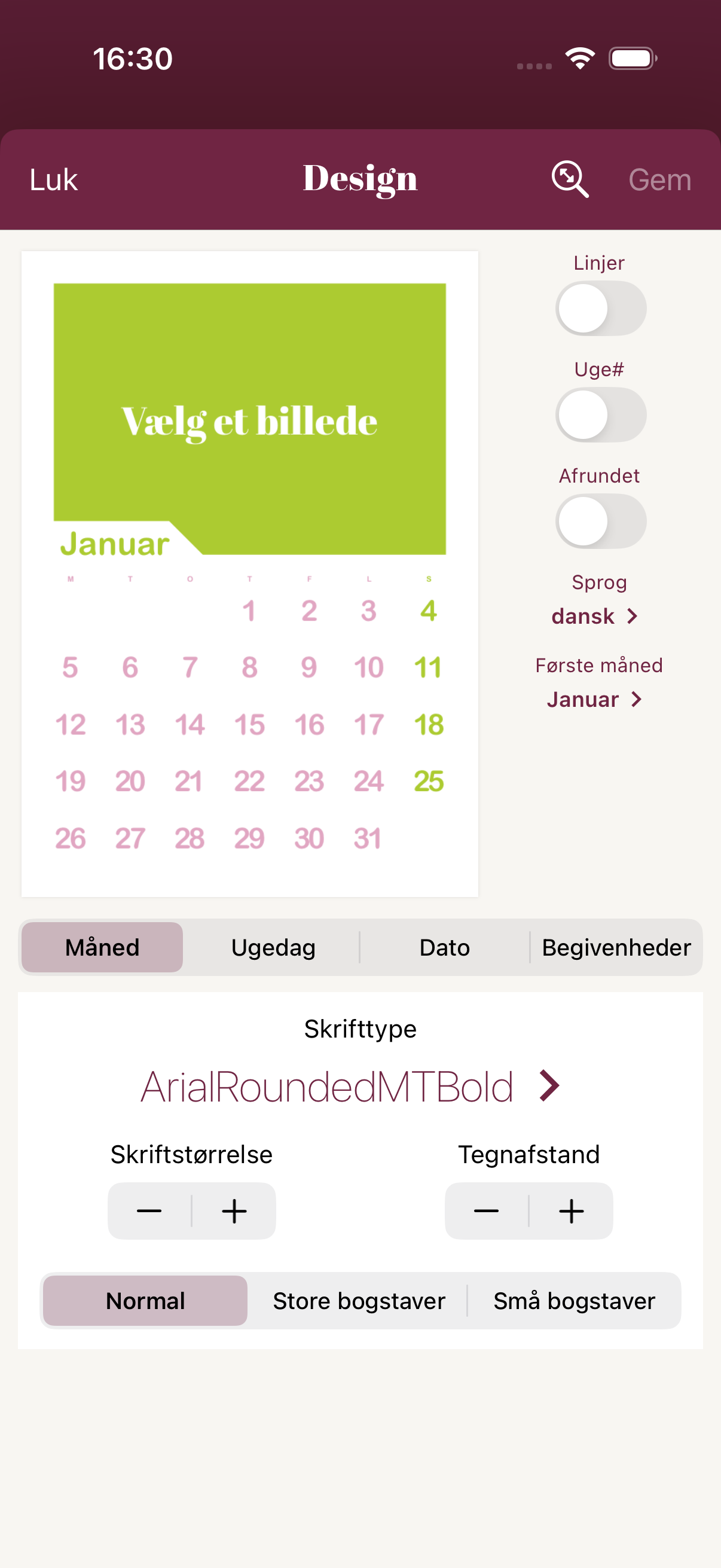Calendarly app-skærmbillede