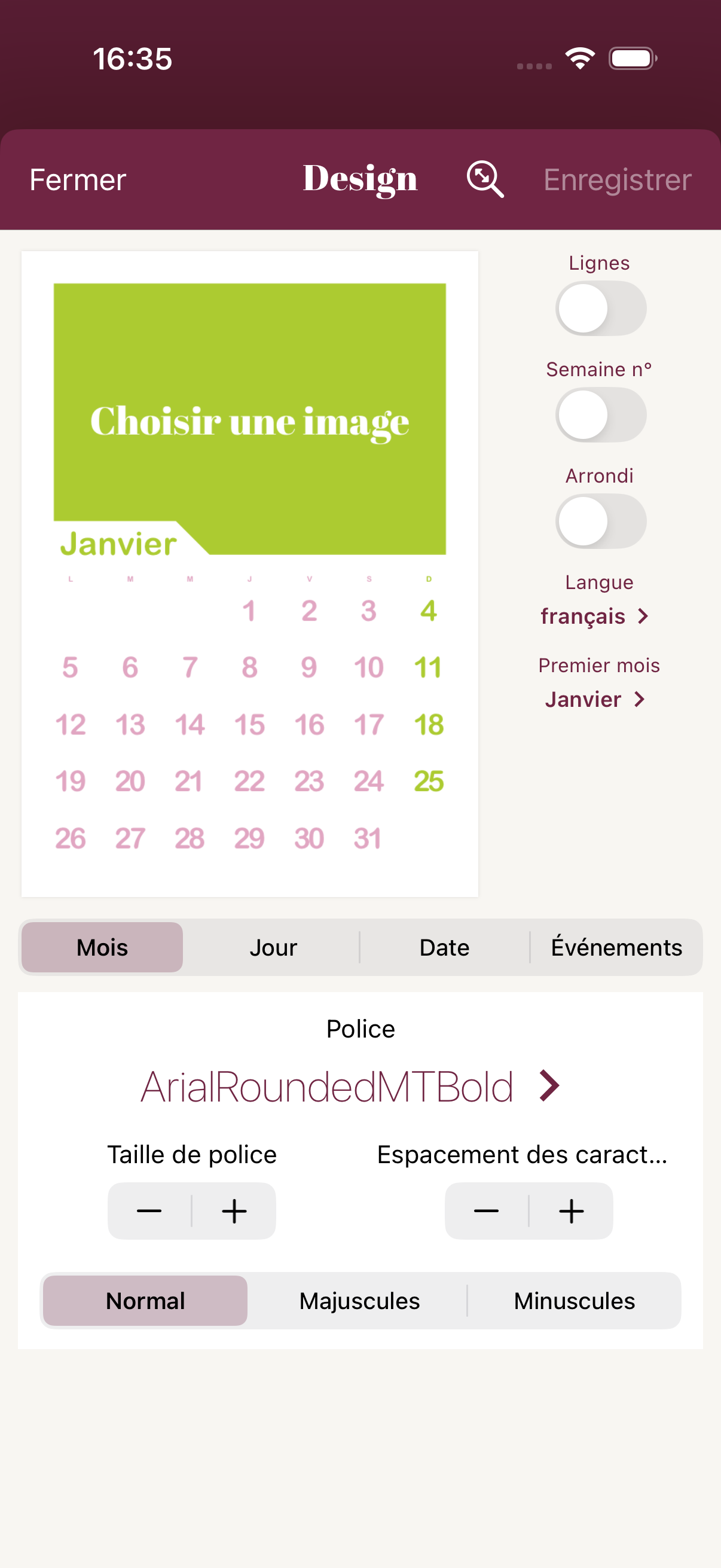 Capture d'écran de l'application Calendarly