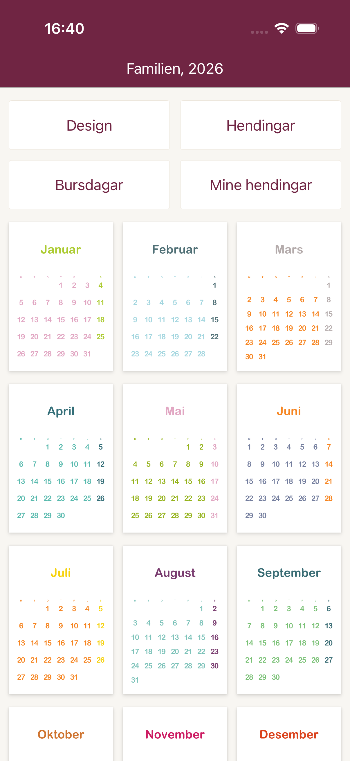 Calendarly app-skjermbilde